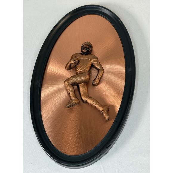 Copperama Football Male Player Wall Plaque 3-D copper art w/Frame, 85-29 - Picture 9 of 9